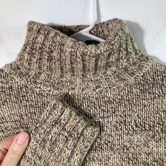 Pure & Simple Lambswool Blend Turtle Neck Sweater Marled Brown M - Picture 3 of 9